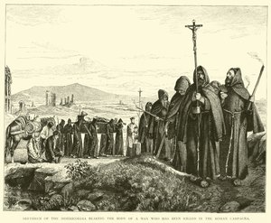 Frères de la Miséricorde portant le corps d