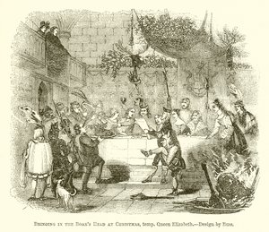 Apport de la tête de sanglier à Noël, époque de la reine Élisabeth - English School