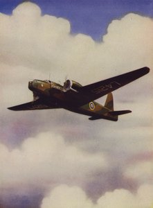 Bombardier moyen britannique Vickers Wellington en vol - English School