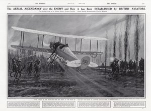 Avion britannique échappant à une patrouille allemande, Première Guerre mondiale, Belgique - English School