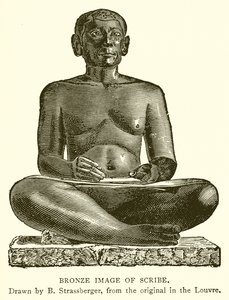 Image en bronze de scribe - English School