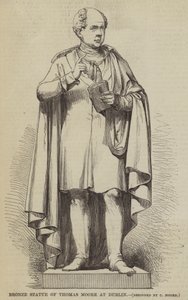 Statue en bronze de Thomas Moore à Dublin (gravure) - English School