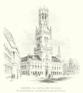 Bruges, La Tour des Halles (engraving)
