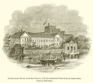 Maison de Buckingham, depuis la Tamise, avec la célèbre porte d