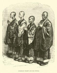 Prêtre bouddhiste et ses élèves - English School