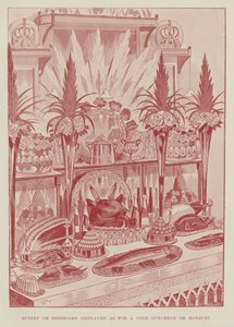 Buffet ou crédence présenté pour un déjeuner froid ou un banquet - English School