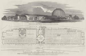 Bâtiment pour la Grande Exposition Industrielle, à ériger à Hyde-Park (gravure)
