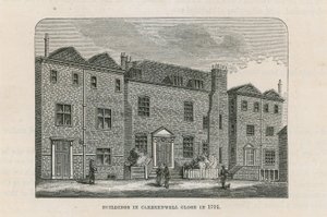 Bâtiments à Clerkenwell Close en 1791 - English School
