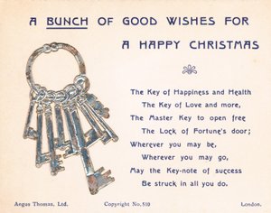 Trousseau de clés, carte de Noël - English School
