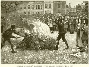 Brûler le pamphlet de Blount par le bourreau public