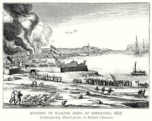 Incendie de navires anglais et à Sheerness - English School