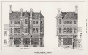 Locaux commerciaux, Cardiff (gravure) - English School