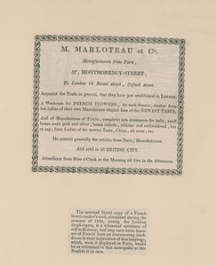 Carte de visite de M. Marloteau - English School