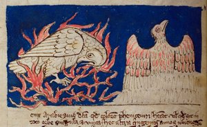 CCA-LitMs/D/10 fol. 17v Phénix, du Bestiaire - English School