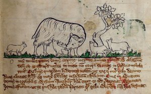 CCA-LitMs/D/10 fol. 8r Mouton, du Bestiaire - English School