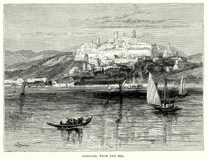 Cagliari, depuis la mer (gravure) - English School