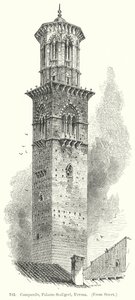 Campanile, Palais Scaligeri, Vérone (gravure) - English School