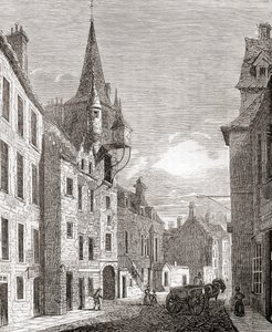 Prison de Canongate, Édimbourg, Écosse, de Old England: A Pictorial Museum, pub. 1847