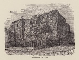 Canterbury : Château de Canterbury (lithographie) - English School
