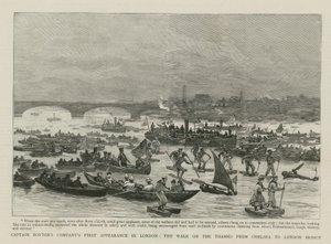 Première apparition de la compagnie du capitaine Boyton à Londres - English School