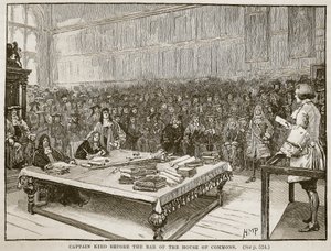 Le capitaine Kidd devant la barre de la Chambre des communes (illustration de Cassells Illustrated History of England)