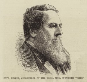 Capitaine Revett, commandant du paquebot royal "Nile" (gravure) - English School