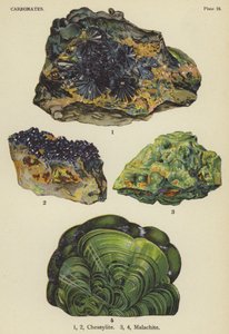 Carbonates, chessylite, malachite - English School