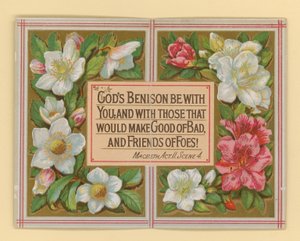 Carte, avec citation de Macbeth de Shakespeare - English School