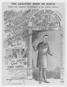 Caricature de Joseph Chamberlain en tant que secrétaire colonial, vers 1900
