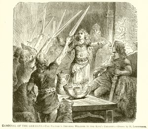 Carousal des Allemands. Les Balthens buvant la bienvenue aux enfants du roi