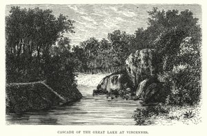 Cascade du Grand Lac à Vincennes (gravure)