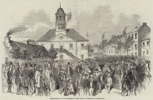 Célébration de la majorité du comte de Dalkeith, à Sanquhar (gravure) - English School