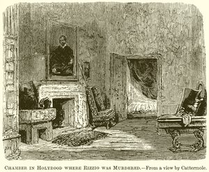 Chambre à Holyrood où Rizzio a été assassiné - English School