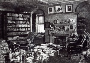 Le bureau de Charles Darwin à Down House, 1882 - English School