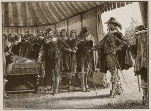 Charles et les commissaires écossais, illustration de Cassells Illustrated History of England