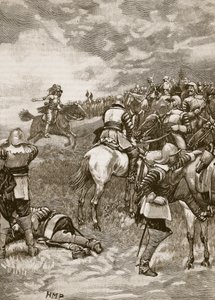 Charles à la bataille de Naseby, illustration de Cassells Illustrated History of England