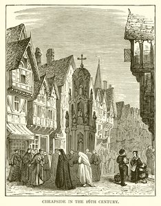 Cheapside au XVIe siècle - English School