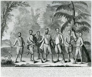 Chefs Cherokee de Caroline, vers 1730 (gravure)
