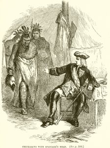 Chickasaws avec la tête des Espagnols - English School
