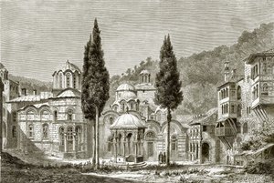 Cour principale du monastère de Kiliantari - English School