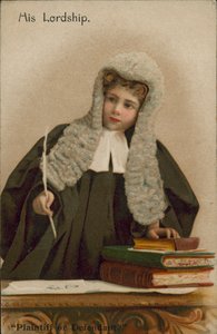 Enfant habillé en juge (lithographie couleur)