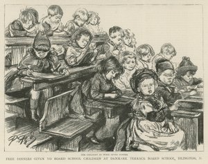 Enfants au travail après le dîner