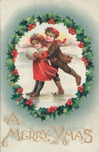 Enfants patinant sur glace