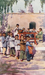 Enfants de Chine : Enfants à table et en train de jouer