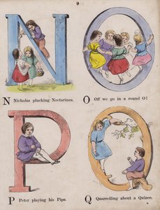 Alphabet des enfants (gravure en couleur) - English School