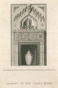 Cheminée dans la salle de Chine, Strawberry Hill, Twickenham, Londres - English School