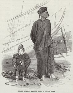 Homme et enfant de Bumboat chinois - English School