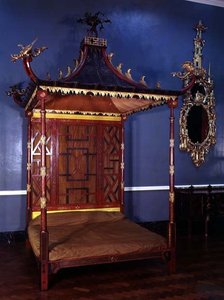 Lit de style chinois Chippendale, de Badminton, Gloucestershire, 1750-54