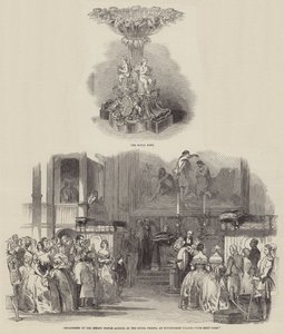Baptême du prince Arthur, dans la chapelle royale, au palais de Buckingham (gravure) - English School