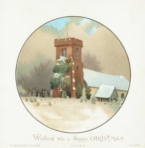 Église dans la neige, Carte de Noël